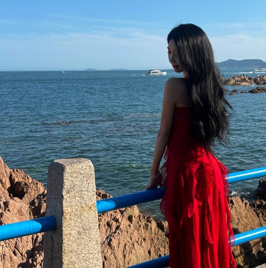 Exquisite Ruffles Flowy Maxi Dress Stretchy Bright Summer Spaghetti Strap Long Dress AP0570