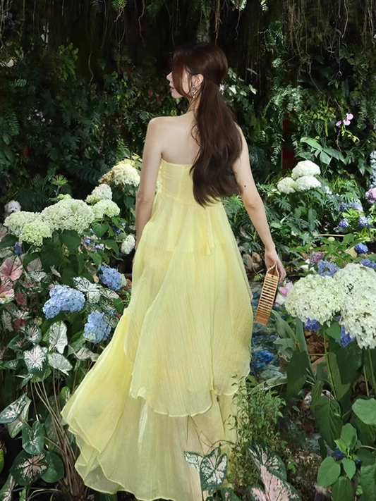 Newest Ethereal Vibe Vacation Outfit Maxi Dress Backless Elegant Flowy Halter Long Dress AP0627