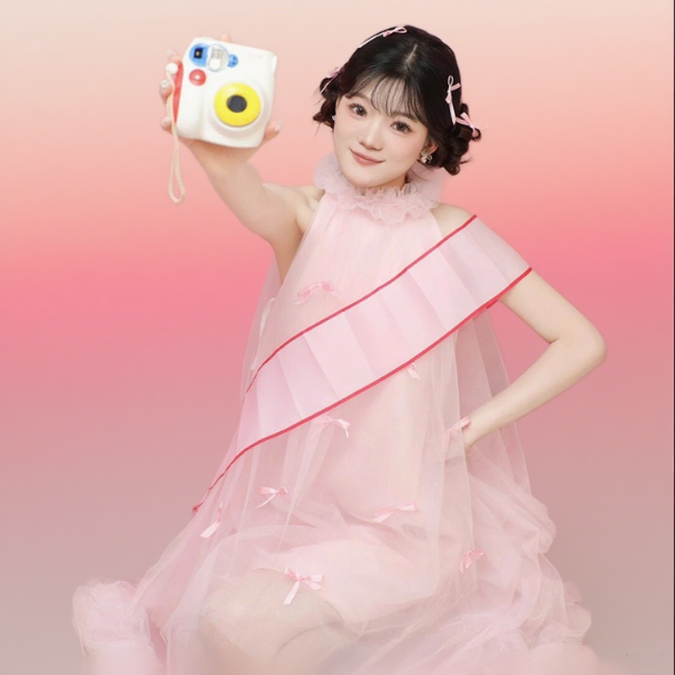 Cute Pink Ruffles Hem Feast Birthday Gown Dress Loose Style Halter Homecoming Dress AP0785