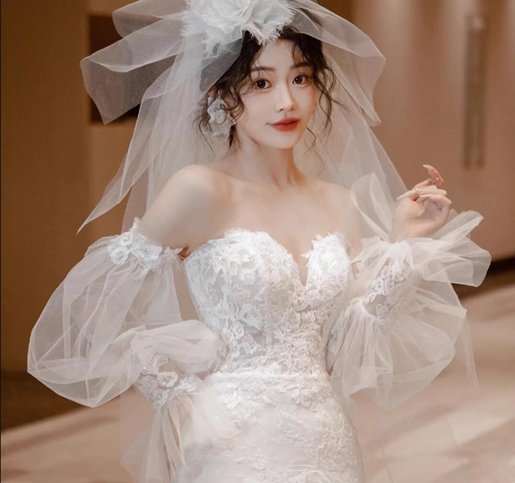 Graceful Sweetheart Neckline Mermaid Dress Strapless Sheer Lace Overlay Strapless Wedding Dress AP0914