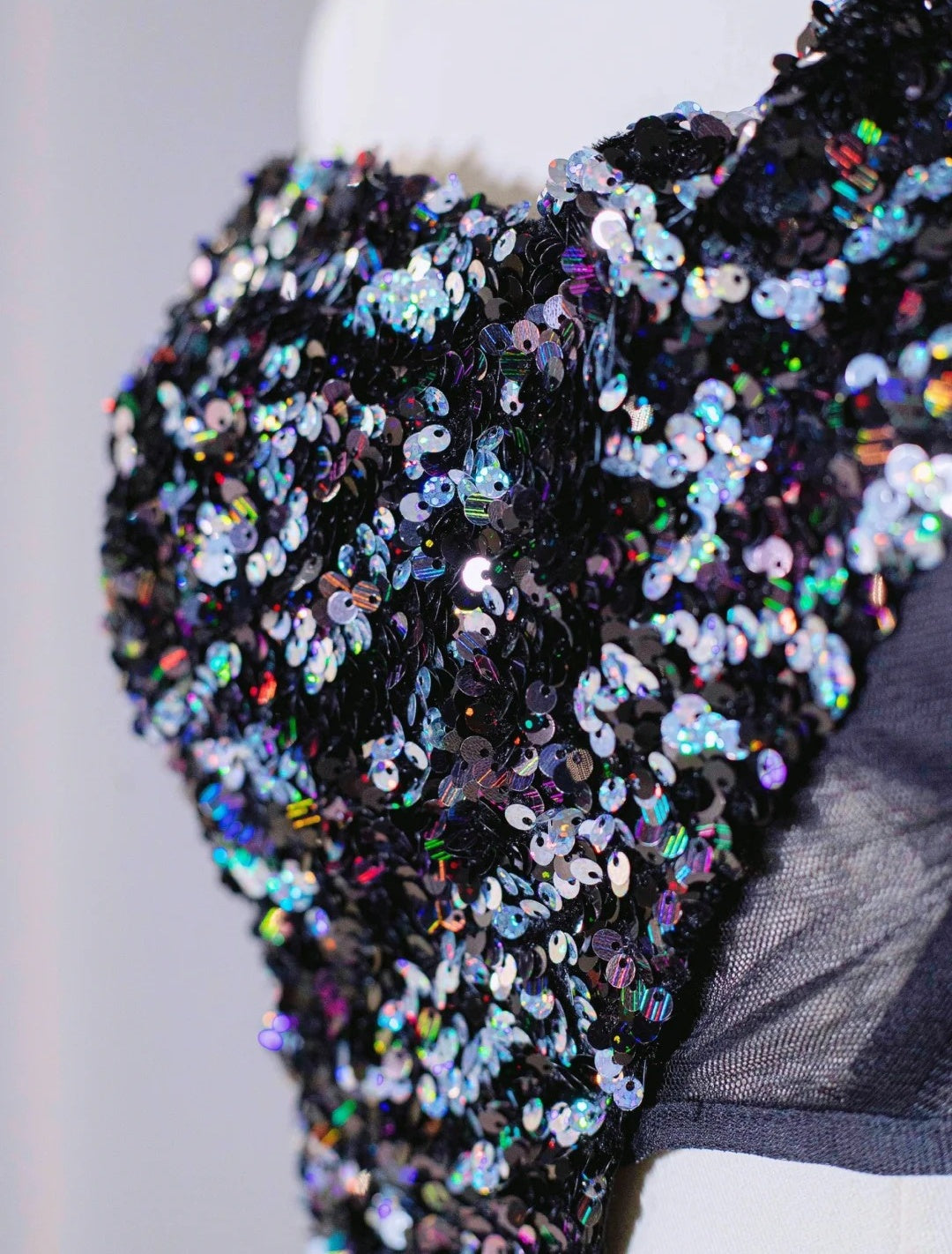 Glamorous Side Cutout Sleek Evening Dress One Shoulder Sequins Glowing Prom Dress AP1067