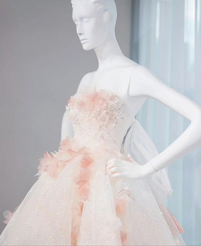 Eye-Catching 3D Petal Sweet 16 Maxi Dress Glittering Rhinestone Tiered Tulle Prom Dress AP1071