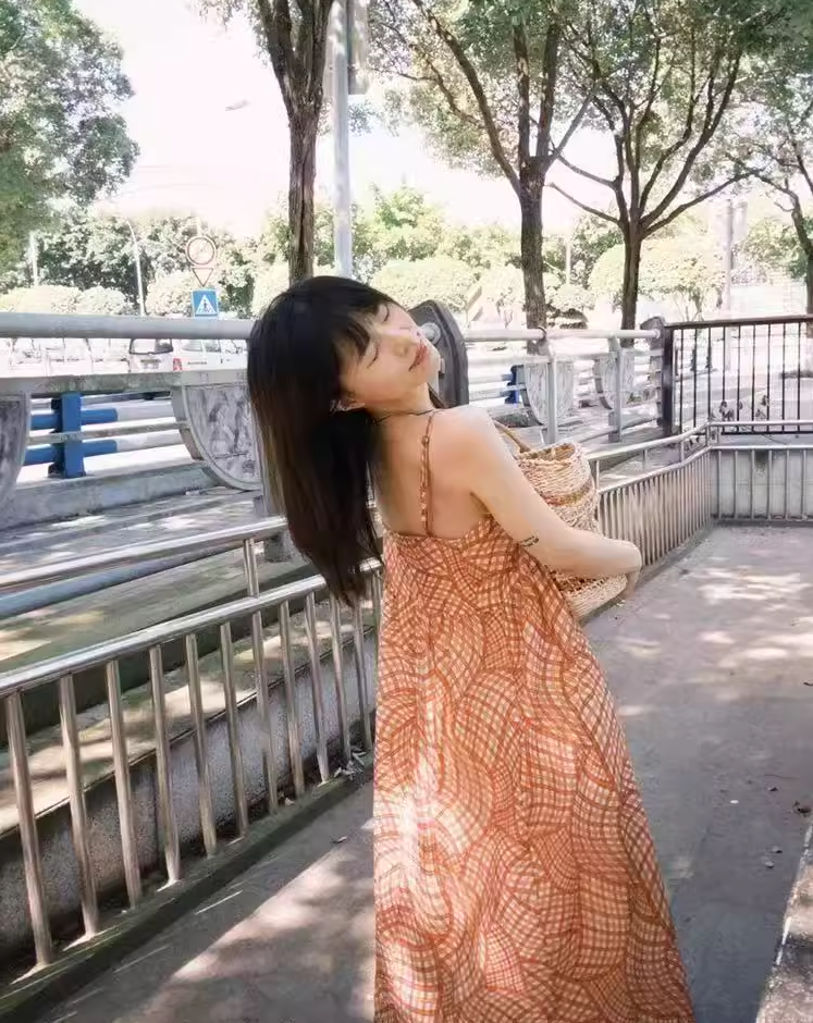 Boho-Inspired Orange Plaid Beachwear Maxi Dress Flowy Spaghetti Strap Long Dress AP1102