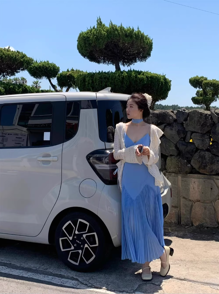 Gorgeous Fashionable Sweetheart Neck Maxi Dress Pressed Pleat Splicing Everyday Wear Spaghetti Strap Long Dress AP1320