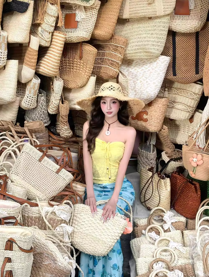 Vibrant Two-Piece Set Tie-Front Maxi Dress Hot Girls Floral Print Everyday Wear Strapless Long Dress AP1324