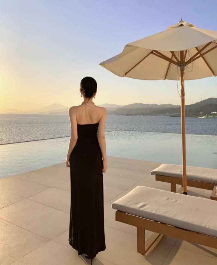 Alluring Cutout Strapless Mermaid Maxi Dress Charming Sheath Feast Outfit Long Dress AP1325