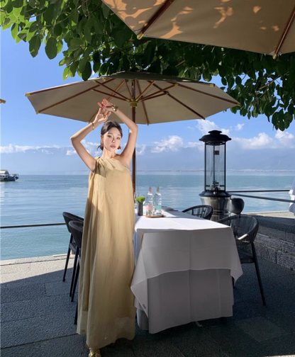 Gorgeous Asymmetric Neckline One Shoulder Maxi Dress Graceful Flowy Soft Fabric Long Dress AP1371