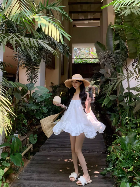 Romantic Stylish Shoots Asymmetric Hem Mini Skirt Party Everyday Wear Chic Tiered Short Dress AP1402