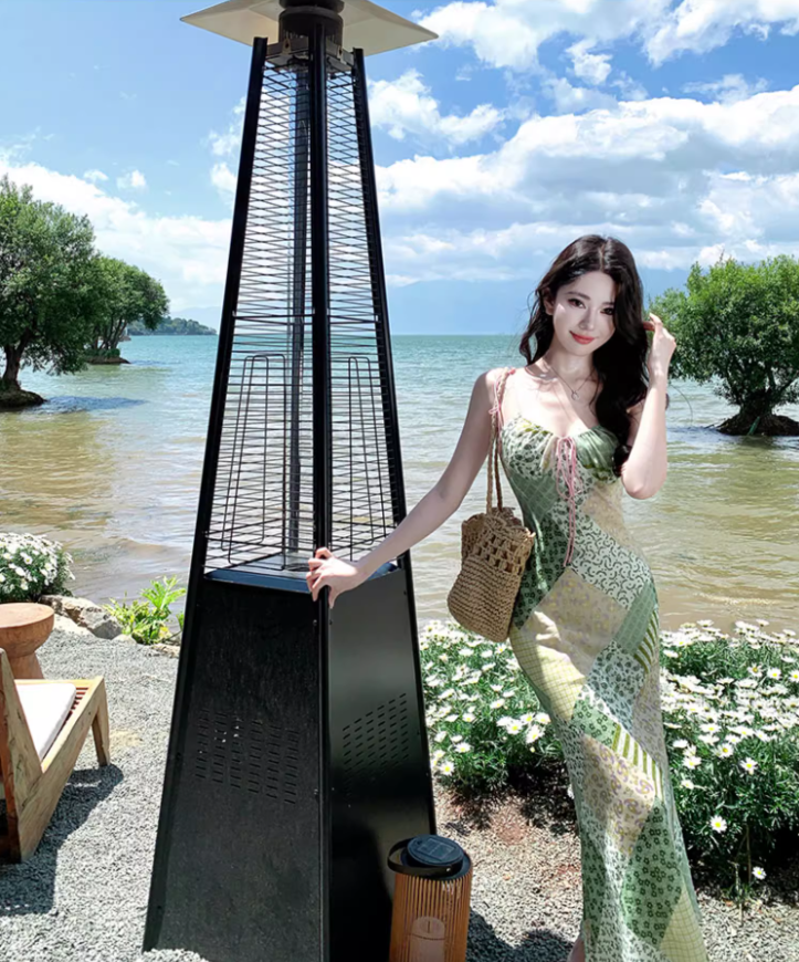 Dopamine-Inspired Clashing Floral Print Green Maxi Dress Y2K Beach Core Spaghetti Strap Mermaid Long Dress AP1426