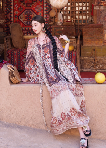 Vintage Ethnic Print Batwing Kaftan Maxi Dress Boho Style Outfit Desert Vacays Long Dress AP1454