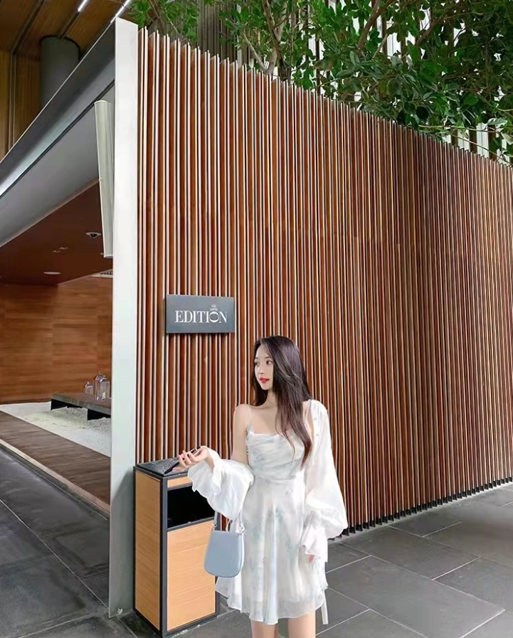 Chic Open-Waist Tiered Swing Hem Maxi Dress French Style Spaghetti Strap Blue Sheer Mesh Overlay Long Dress AP1478