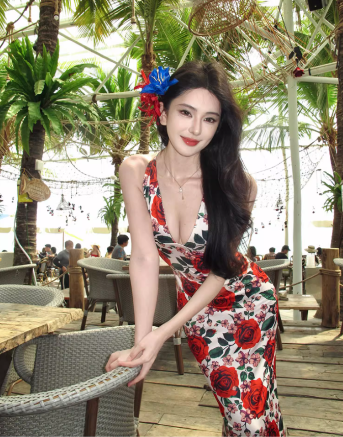 Vintage Rose Print Stylish Shoreside Shoots Maxi Dress Chic Sheath Spaghetti Strap Mermaid Tie-Back Long Dress AP1565