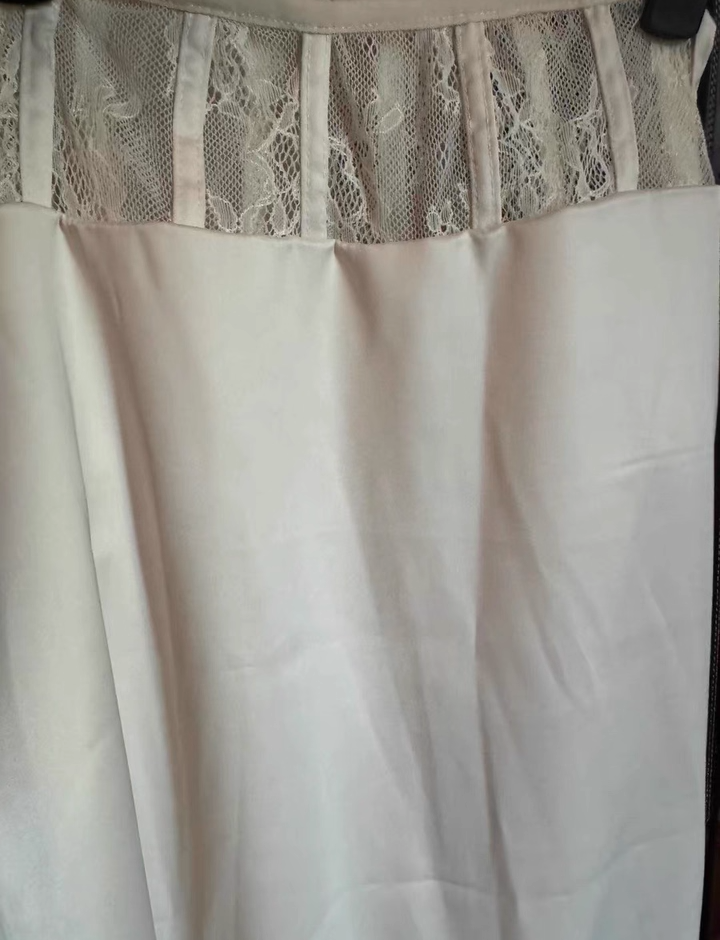 Elegant Ivory Pearl Embellished Bodycon Maxi Skirt Exquisite Beading Transparent Mesh Shoulder Two-Piece Set Halter Long Dress AP1694