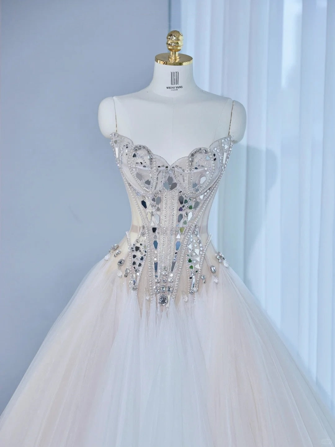Exquisitely Handcrafted Strapless A-Line Maxi Dress Alluring Beading Corset Bodice Rhinestone Accent Prom Dress AP2137