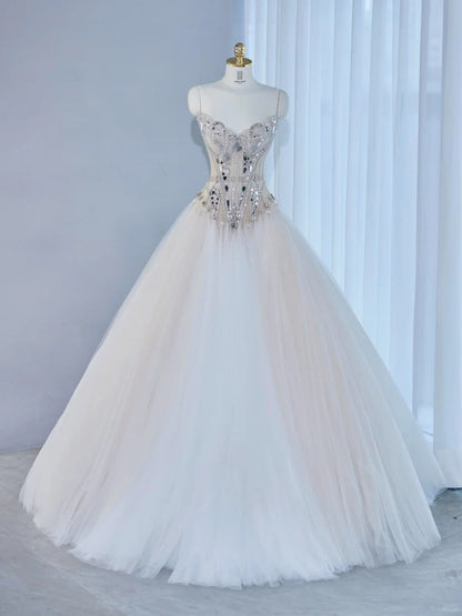 Exquisitely Handcrafted Strapless A-Line Maxi Dress Alluring Beading Corset Bodice Rhinestone Accent Prom Dress AP2137