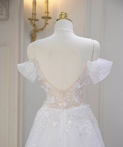 Exquisite 3D Floral Accent Sheer Mesh Off-Shoulder Maxi Dress Chic Beadig Sparkling Sequins Cascade Tulle Overlay Backless Prom Dress AP2172