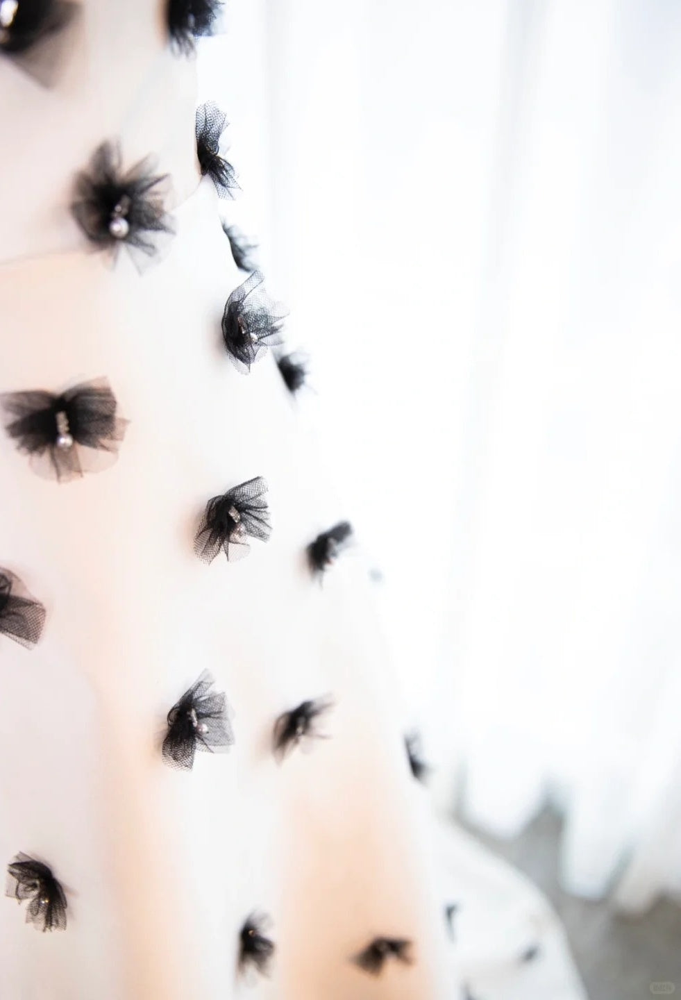 Graceful Black & White A-Line Strapless Maxi Dress Stylish Big Bow Accent Pearl Detail Prom Dress AP2178