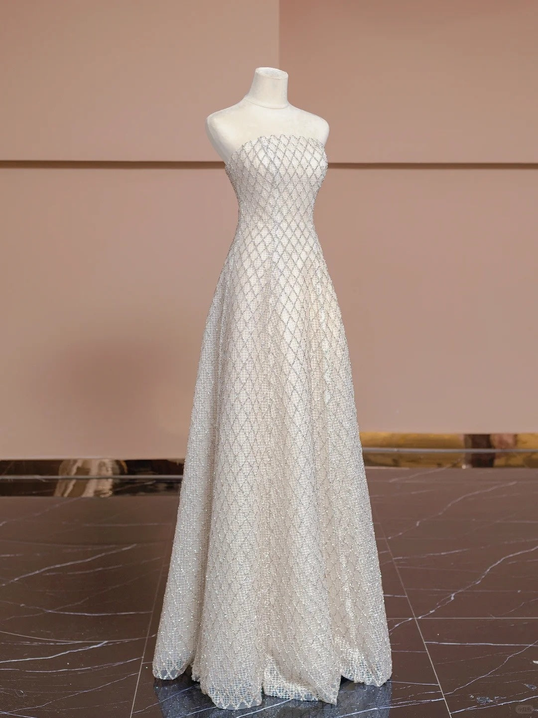 Vintage Strapless A-Line Evening Gowns Floral Shawl Beading Prom Dress AP2313