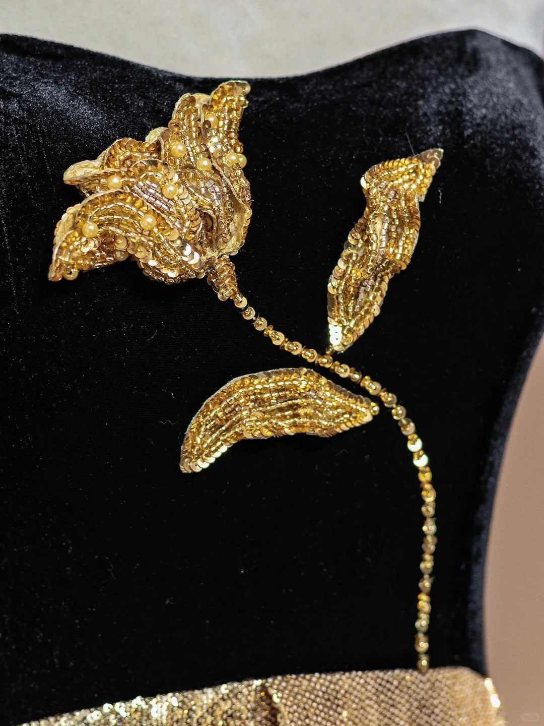 Vintage Sheath Strapless Long Evening Gowns Sequins Beading Floral Prom Dress AP2328