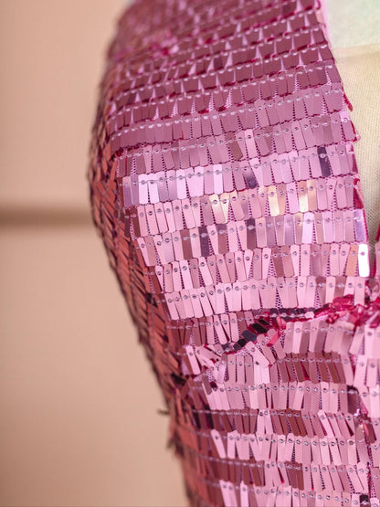 Alluring Halter Neck Evening Gowns With Slit Sequins Mermaid Backless Prom Dress AP2359