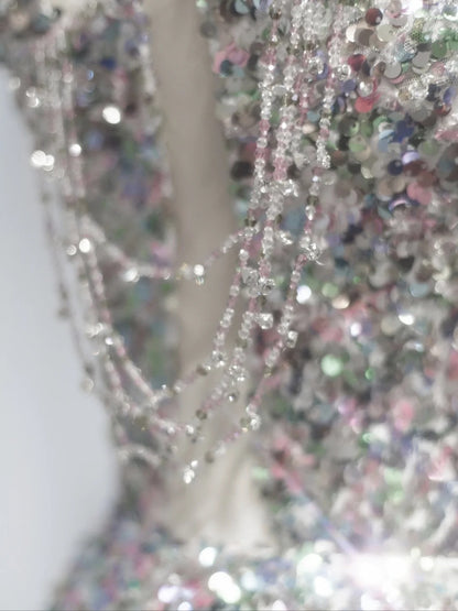 Stunning A-Line Formal Dresses Off-Shoulder Sequins Beading Prom Dress AP2384