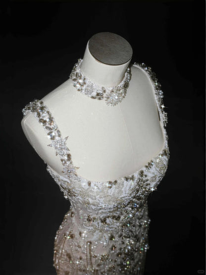 Exquisite Sheath Spaghetti Straps Birthday Dresses Beading Crystal Homecoming Dress AP2395