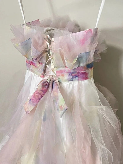 Charming A-Line Strapless Long Evening Gowns Applique Beading Crystals Prom Dress AP2417