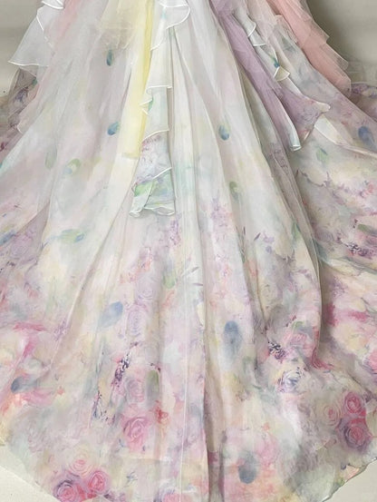 Charming A-Line Strapless Long Evening Gowns Applique Beading Crystals Prom Dress AP2417