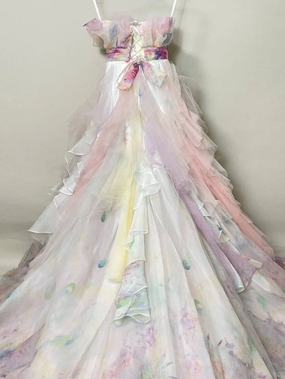 Charming A-Line Strapless Long Evening Gowns Applique Beading Crystals Prom Dress AP2417