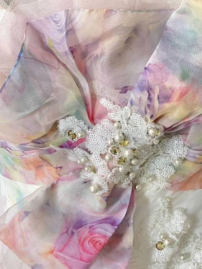 Charming A-Line Strapless Long Evening Gowns Applique Beading Crystals Prom Dress AP2417