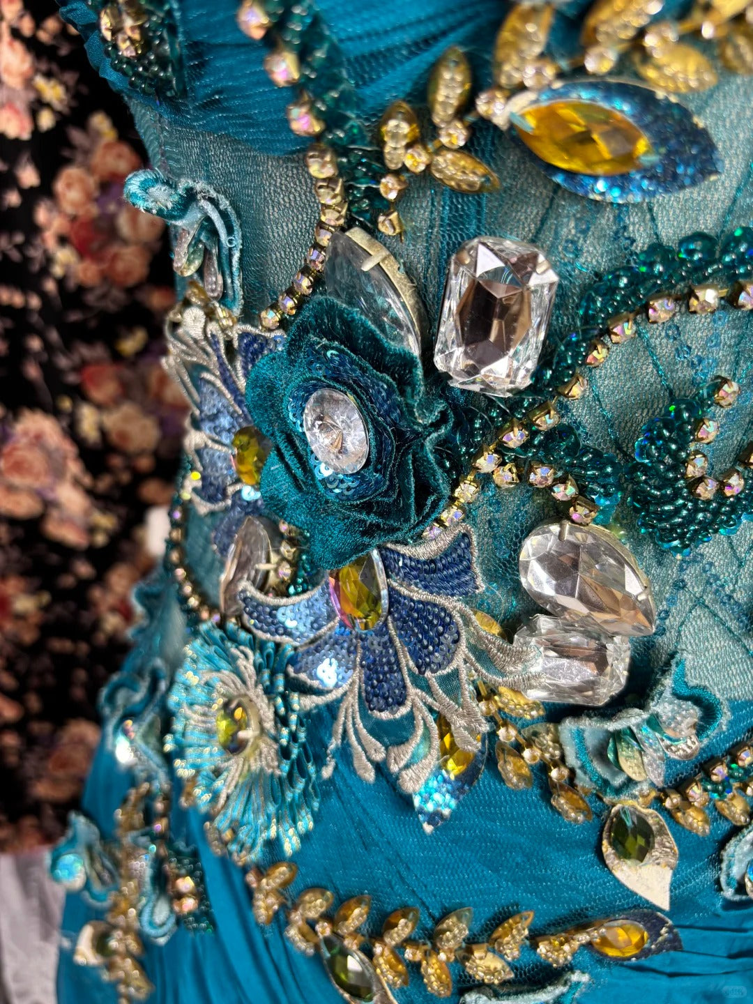 Charming Mermaid Spaghetti Straps Applique Formal Dresses Beaded Sequins Rhinestone Prom Dress AP2432