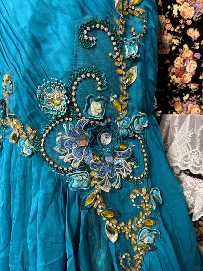 Charming Mermaid Spaghetti Straps Applique Formal Dresses Beaded Sequins Rhinestone Prom Dress AP2432