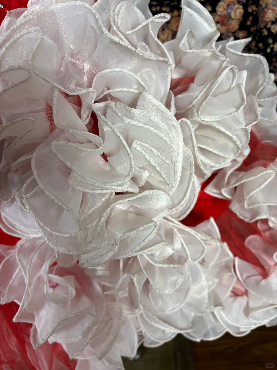 Stunning A-Line Strapless Birthday Party Outfit Beaded Handmade Flowers Ruffled Tulle Homecoming Dress AP2435