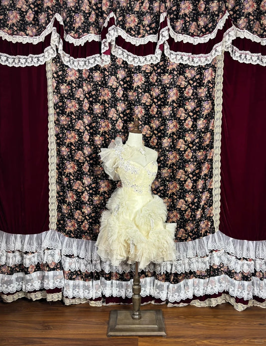 Fantastic One Shoulder A-Line Birthday Party Outfit Beading Rhinestone Ruffled Tulle Homecoming Dress AP2441