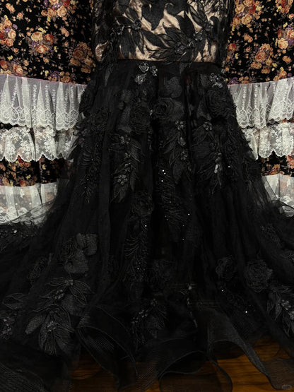 Glam Mermaid One-Shoulder Evening Gowns Sequins Applique Handmade Flowers Beading Prom Dress AP2444