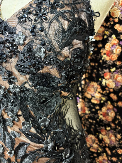 Glam Mermaid One-Shoulder Evening Gowns Sequins Applique Handmade Flowers Beading Prom Dress AP2444