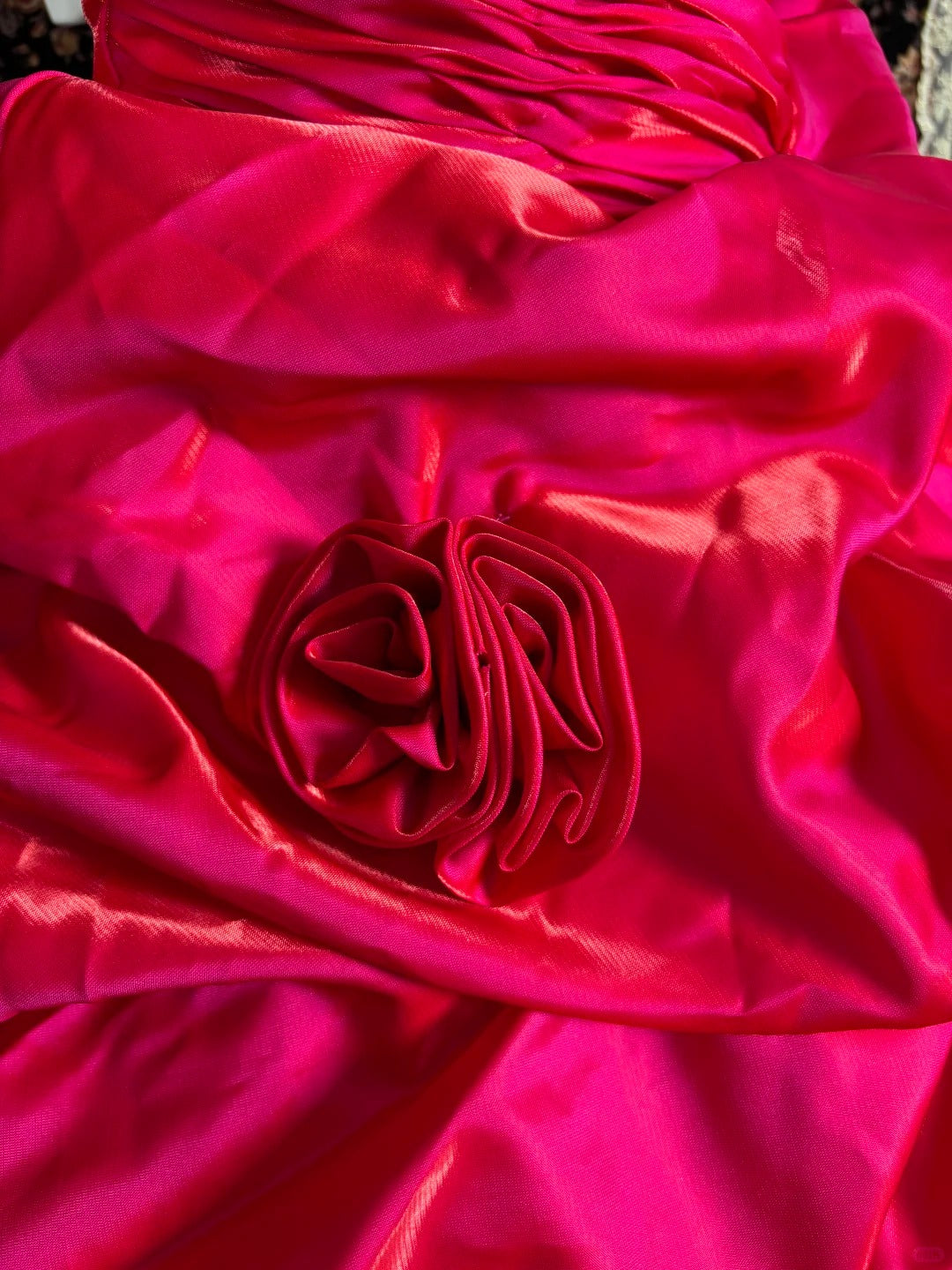 Stunning A-Line Formal Dresses Strapless Handmade Flowers Ruched Long Prom Dress AP2445