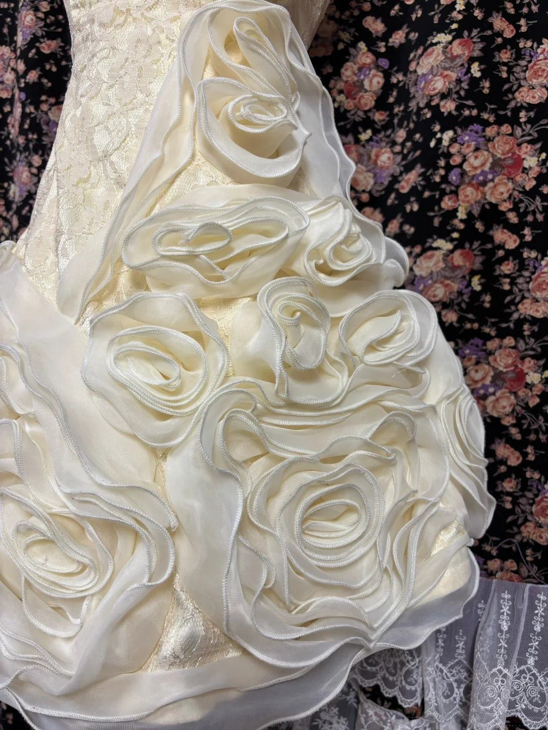 Cute Strapless  A-Line Birthday Party Outfit Handmade Flowers Applique Lace Homecoming Dress AP2447