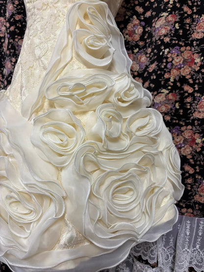 Cute Strapless  A-Line Birthday Party Outfit Handmade Flowers Applique Lace Homecoming Dress AP2447