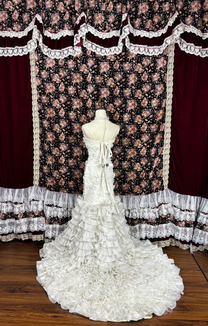 Gorgeous Sweetheart Neck Mermaid Bridal Gowns Crystals Rhinestone Sequins Wedding Dress AP2473