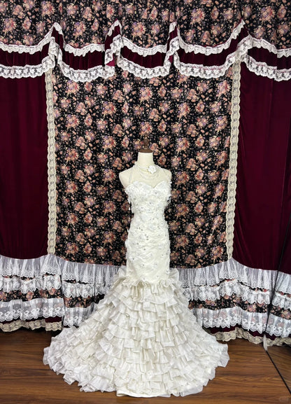 Gorgeous Sweetheart Neck Mermaid Bridal Gowns Crystals Rhinestone Sequins Wedding Dress AP2473