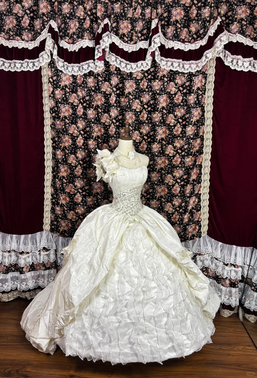 Novelty A-Line One Shoulder Formal Dresses Handmade Flowers Sequins Beaded Crystals Prom Dress AP2478