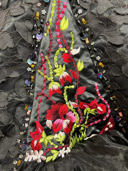 Dreamy Spaghetti Strap Black Evening Gowns Mermaid Sequins Beading Crystals Appliques Prom Dress AP2483