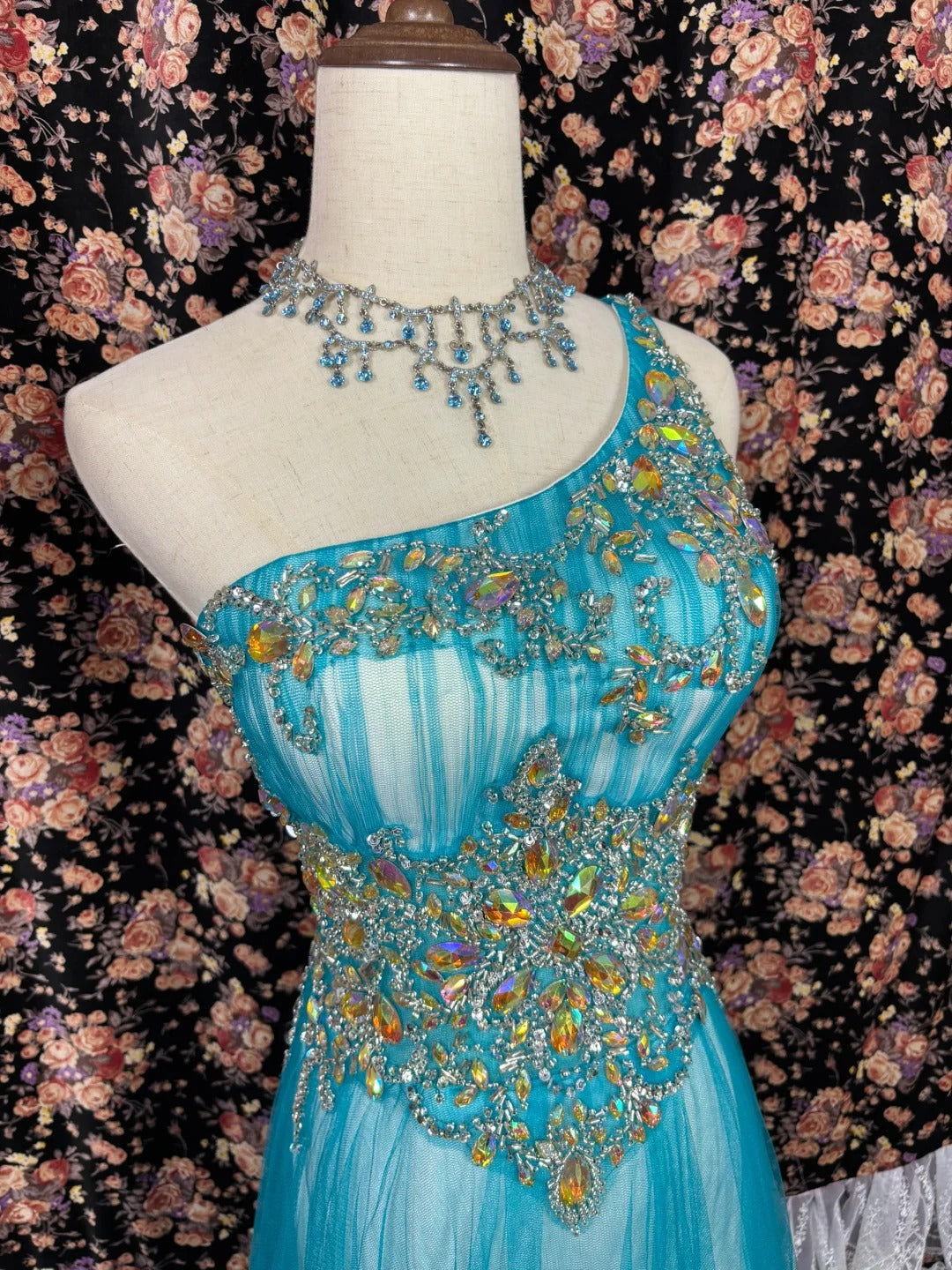 Vintage One Shoulder Sheath Formal Dresses Beading Sequins Rhinestone Tulle Prom Dress AP2490