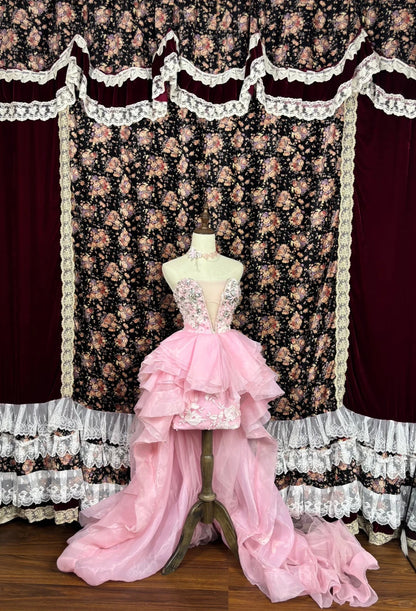 Unique Strapless A-Line Birthday Dresses Beading Sequins Rhinestone Applique Homecoming Dress AP2510