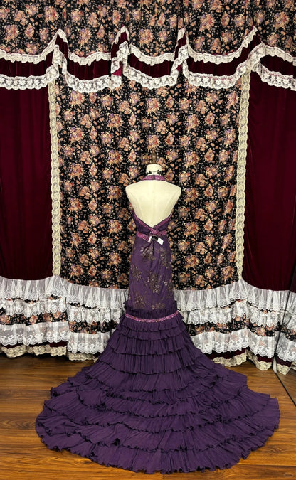 Fantastic Sheath Halter Neck Long Evening Gowns Backless Sequins Beading Floral Prom Dress AP2520