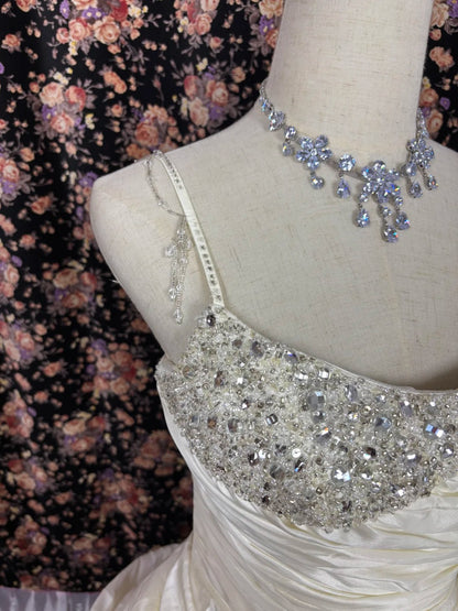 Glamorous A-Line One Shoulder Bridal Gowns Beaded Sequins Rhinestone Wedding Dress AP2540