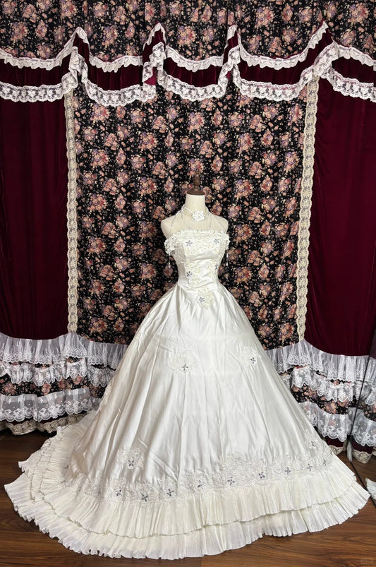 Dreamy Strapless A-Line Tiered Evening Dresses Sequins Beaded Crystals Prom Dress AP2542