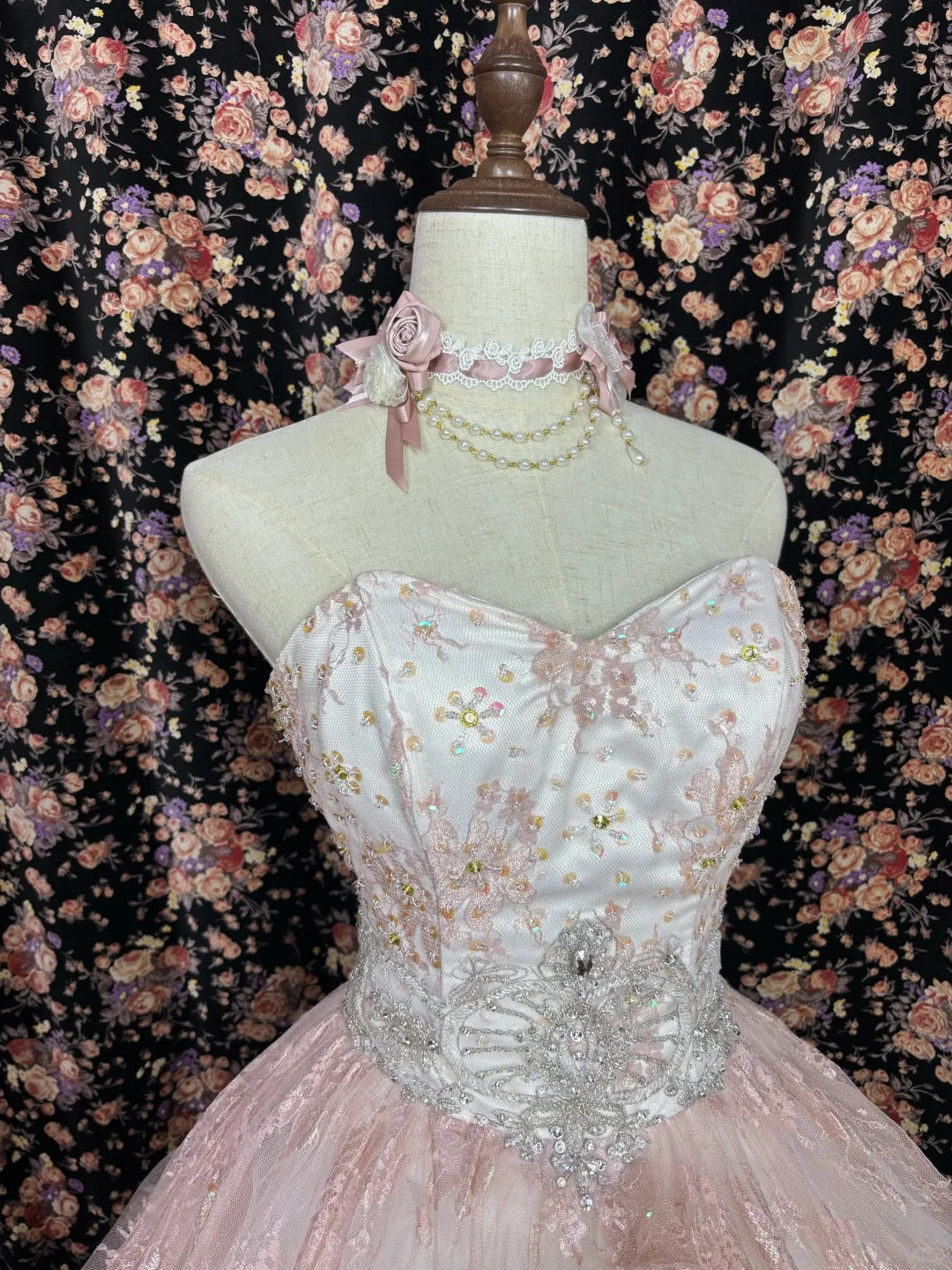 French Style Strapless A-Line Evening Dresses Rhinestone Beaded Sequins Lace Prom Dress AP2545