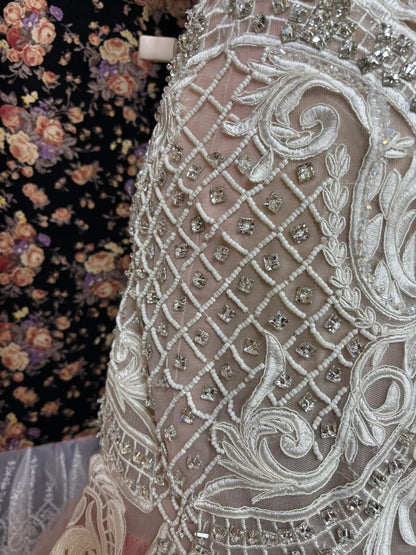 Dreamy Spaghetti Strap Tulle Mermaid Formal Dresses Beaded Crystals Applique Prom Dress AP2555